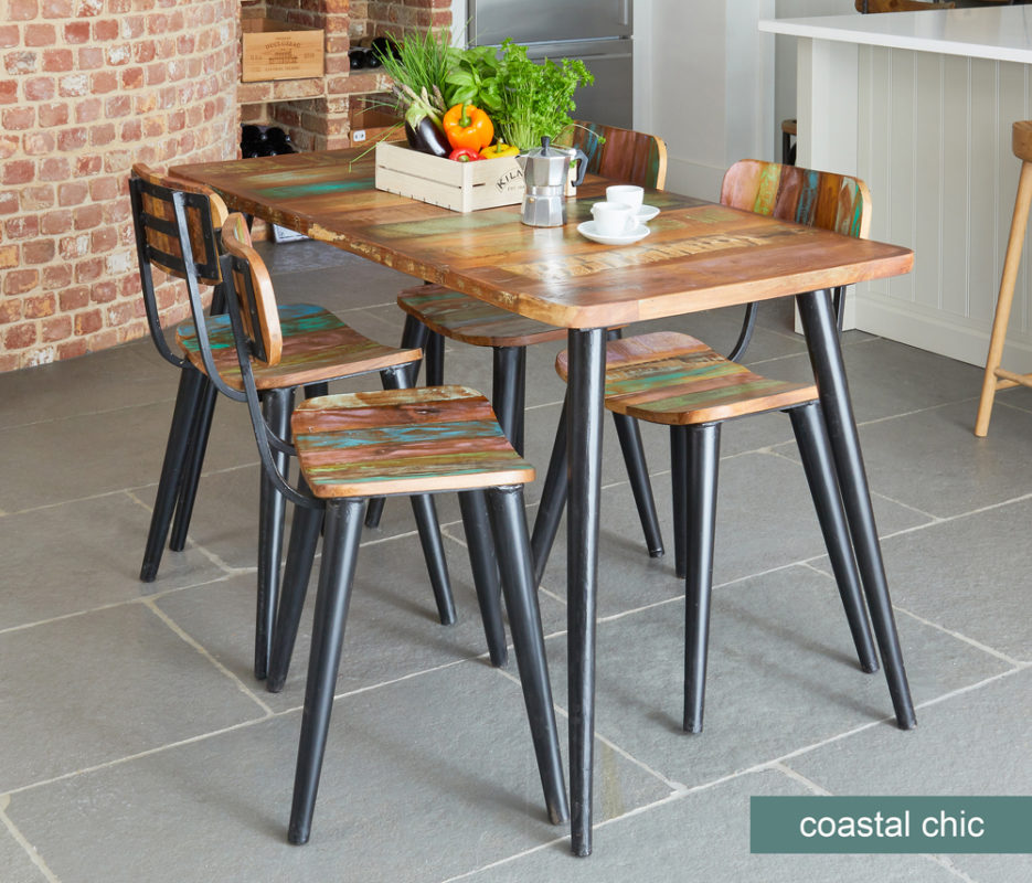 Coastal Chic Small Rectangular Dining, Small Rectangle Dining Table With Bench